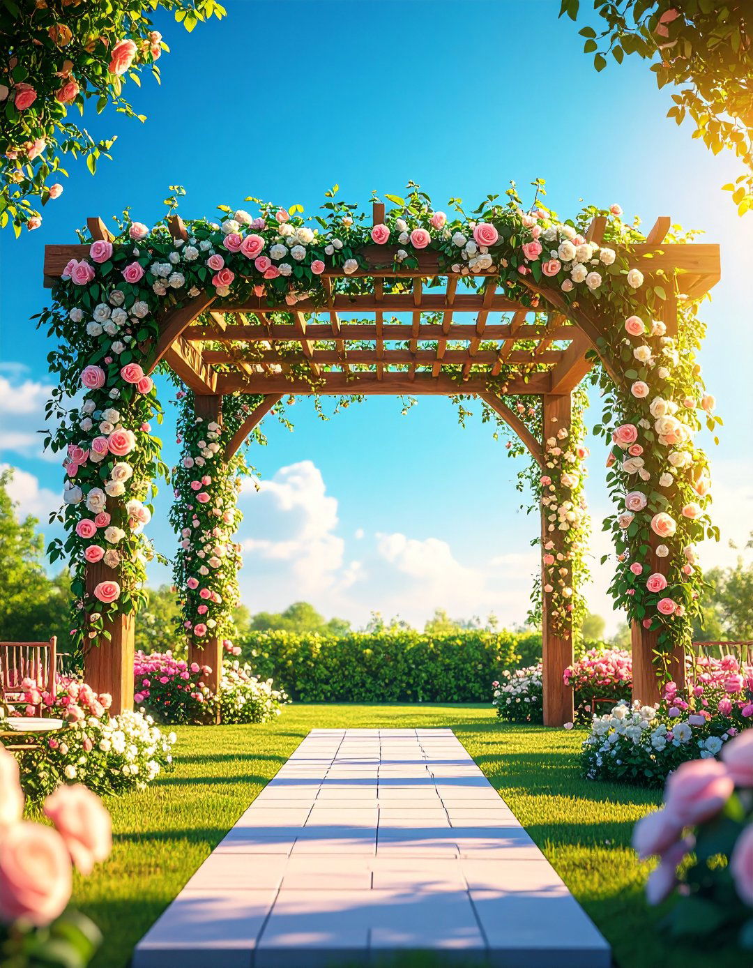 Flowering Trellis Backdrop for Romantic Garden Ceremonies - 20 Garden Wedding Ideas
