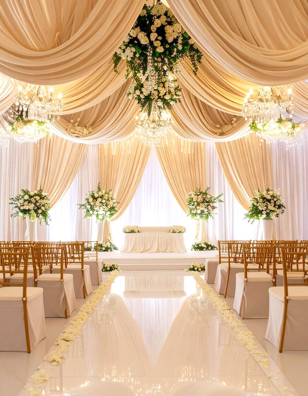 Flowing Fabric Wedding Decoration with Cascading Textiles - 20 Wedding Decoration Ideas
