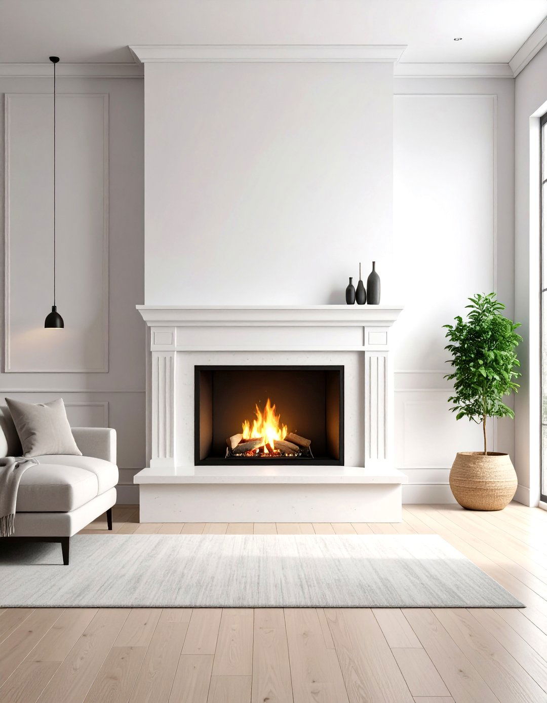 Flush Mounted Minimalist Electric Fireplace Wall - 20 Electric Fireplace Ideas