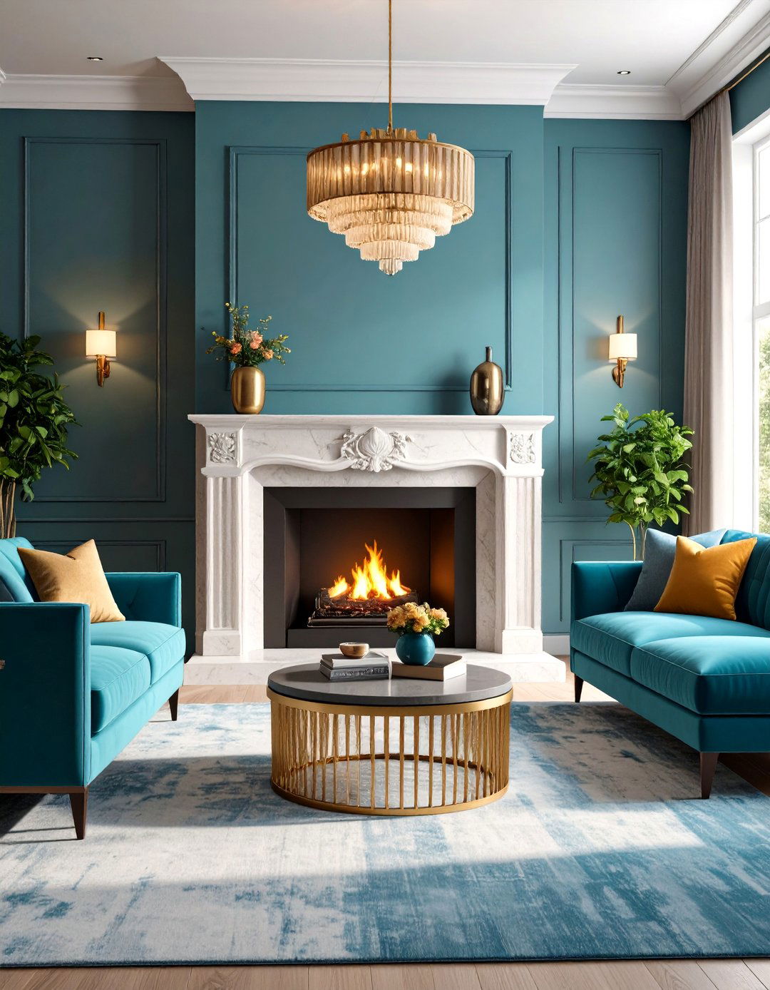 Fluted Texture Living Room Fireplace - 20 Living Room Fireplace Ideas
