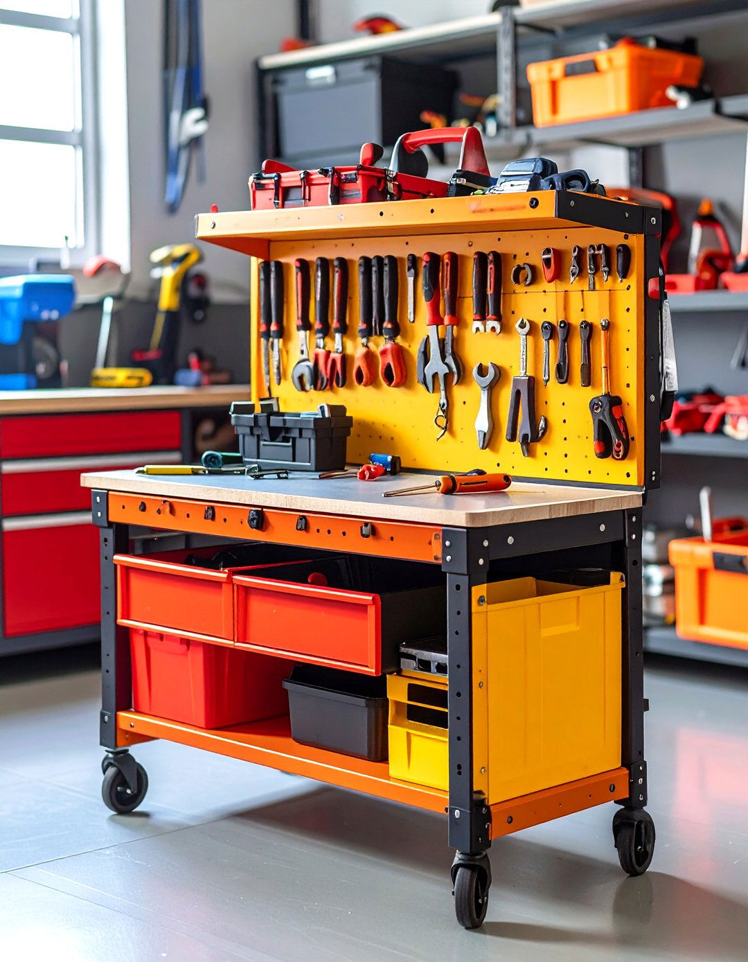 Fold Away Micro Workbench Fits Apartment Garages - 20 Garage Workbench Ideas
