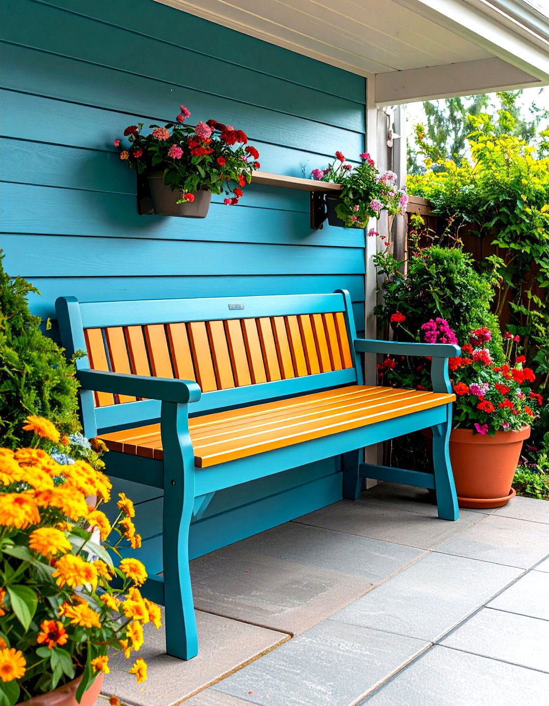 Fold Away Seating in a Compact Garage Entryway - 20 Garage Entryway Ideas