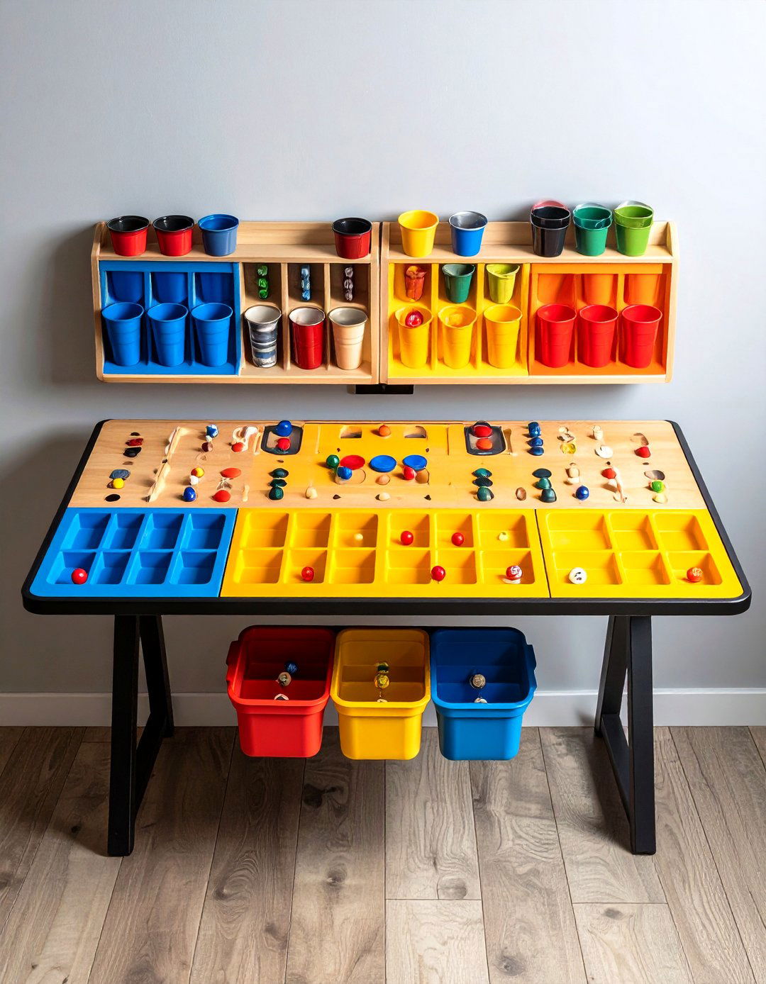Fold Down Board Game Table Saves Real Estate in the Garage Game Room - 20 Garage Game Room Ideas