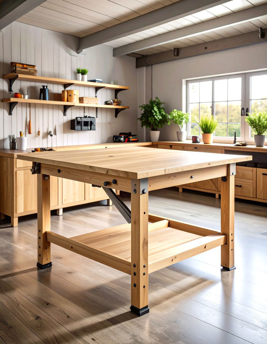 Fold Down Garage Work Table - 20 Garage Decor Ideas