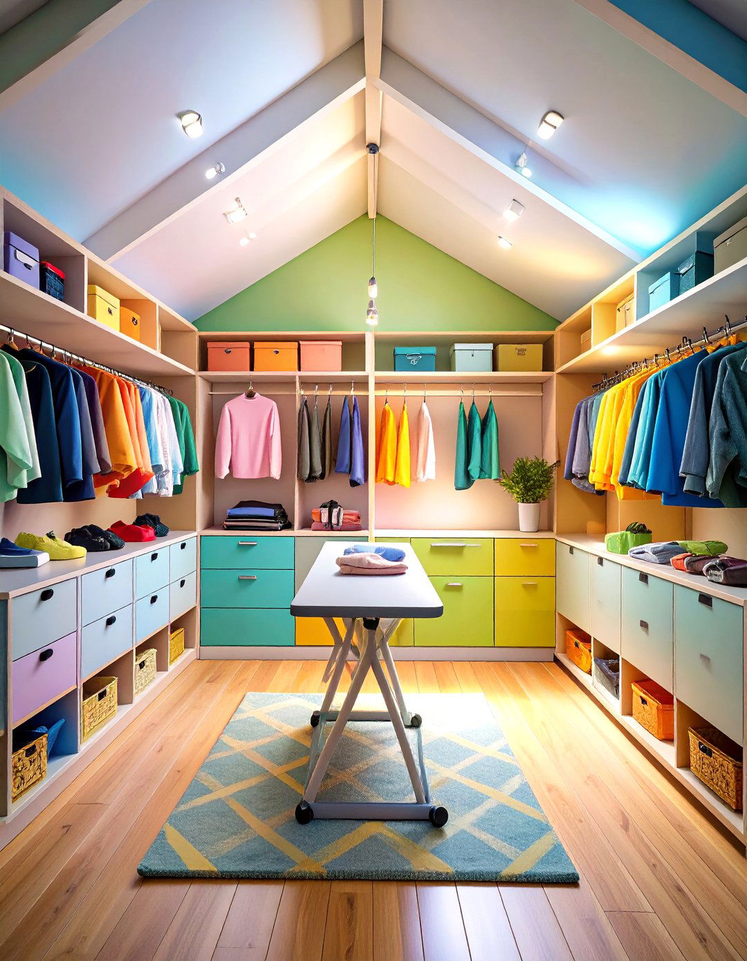 Fold Down Ironing Boards and Desks - 20 Sloped Ceiling Closet Ideas