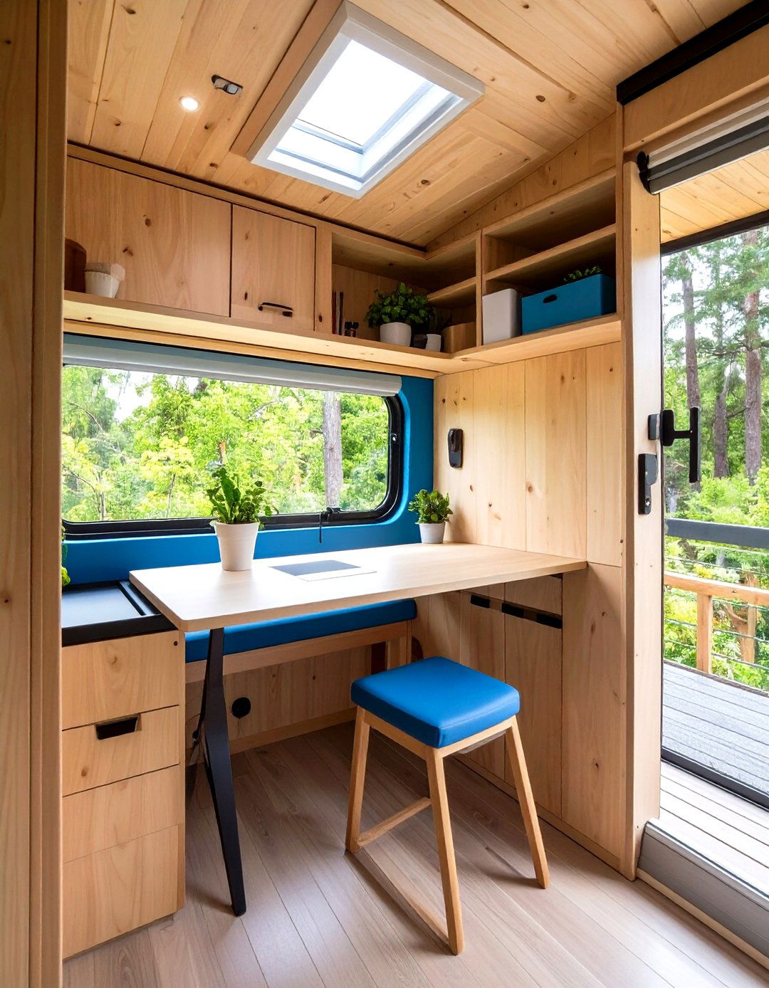 Fold Down Tables - 20 Tiny House Storage Ideas
