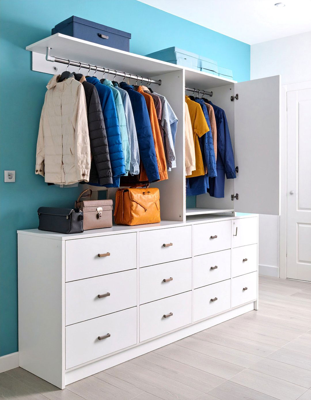 Fold Down Wall Desk with Hallway Storage Pockets - 20 Hallway Storage Ideas