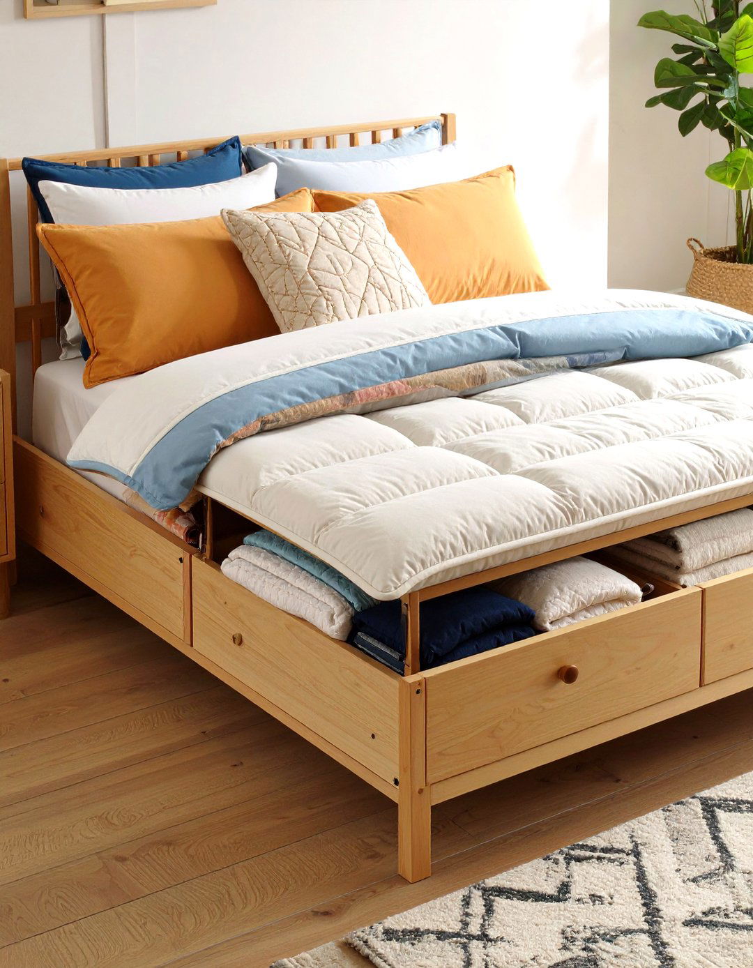 Fold Out Futon with Hidden Storage Drawers - 20 Futon Bedroom Ideas