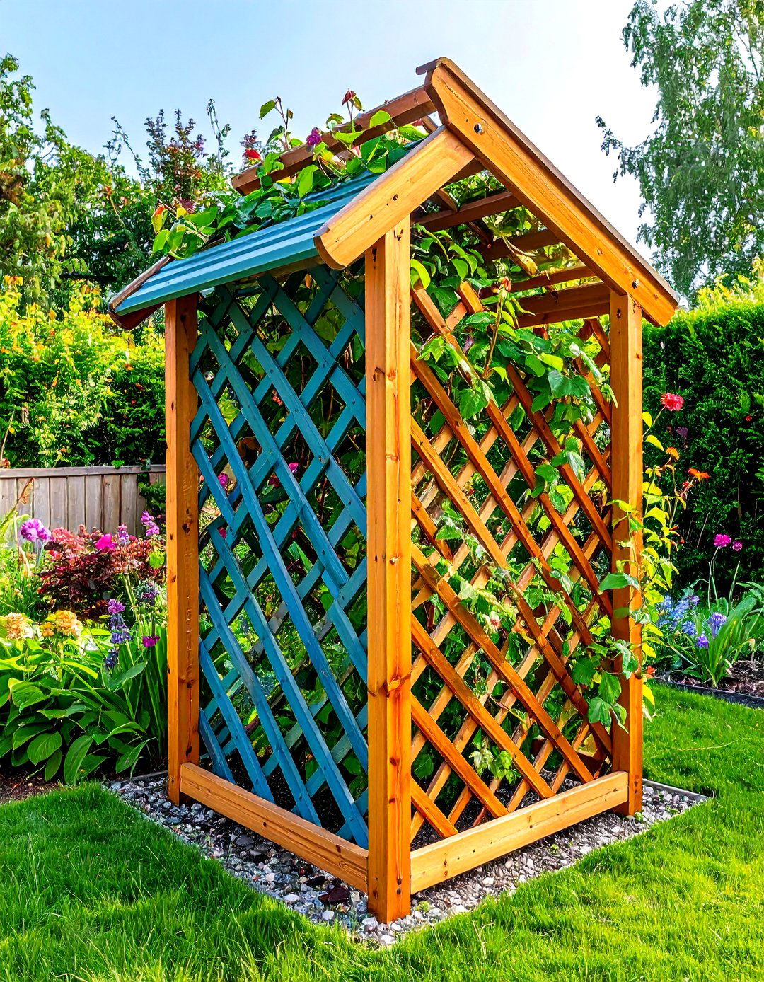 Foldable A Frame Wooden Trellis - 20 Garden Trellis Ideas