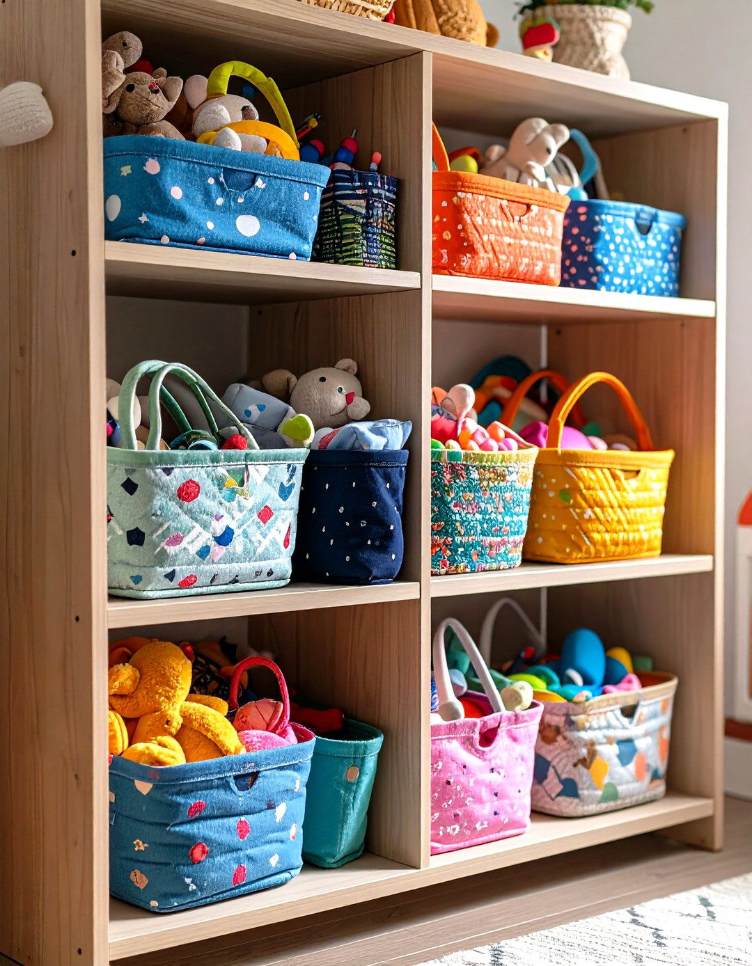 Foldable Storage Baskets for Playroom Storage - 20 Playroom Storage Ideas