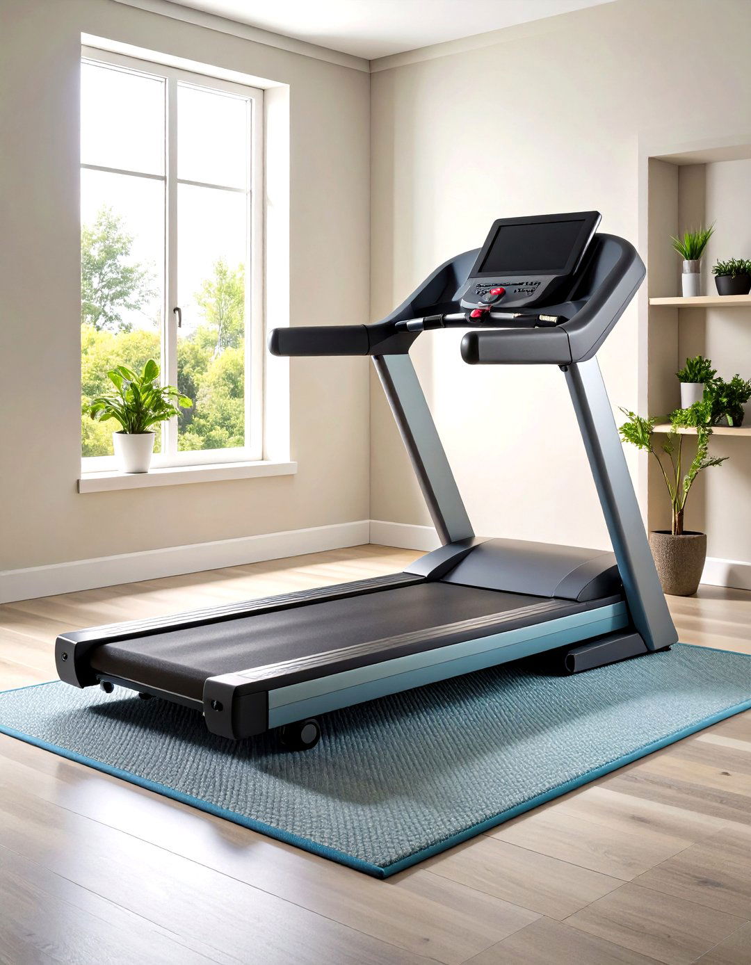 Foldable Treadmill Corner in Your Home Gym - 20 Home Gym Ideas