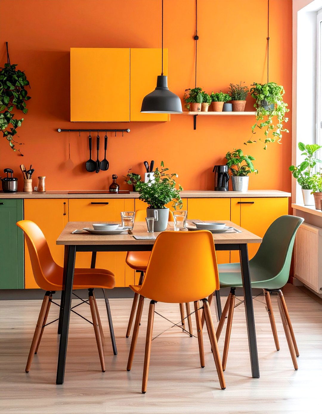 Folding Chair Set with Wall Hooks - 20 Small Kitchen Table Ideas