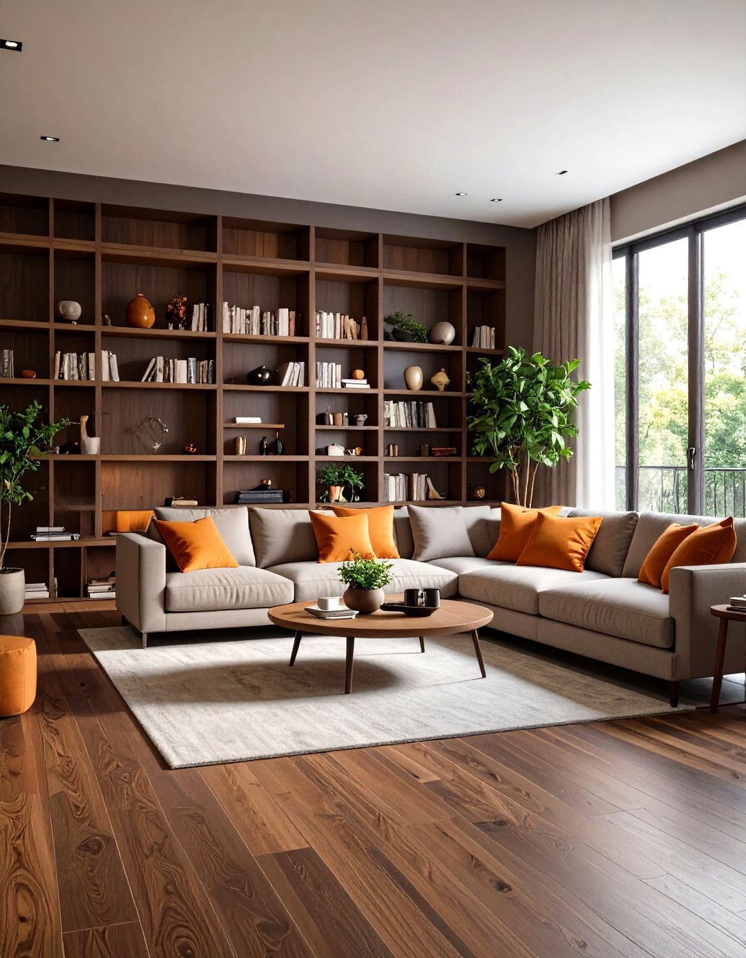 Follow the Rule for Effortless Balance - 20 Dark Brown Floor Living Room Ideas