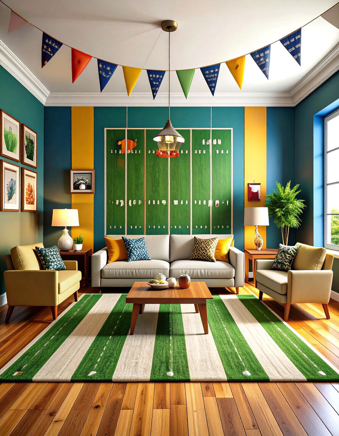 Football Field Accent Wall - 20 Sports Nursery Ideas