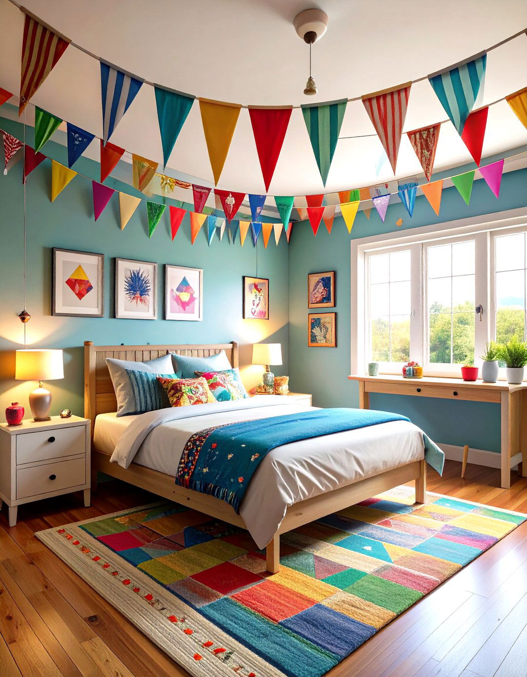 Football Room Decor Pennant Bunting String - 20 Football Room Decor Ideas