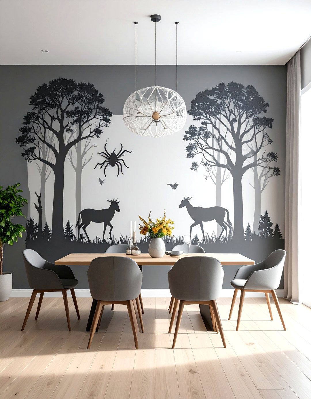 Forbidden Forest Accent Wall for Harry Potter Drama - 20 Harry Potter Decor Ideas