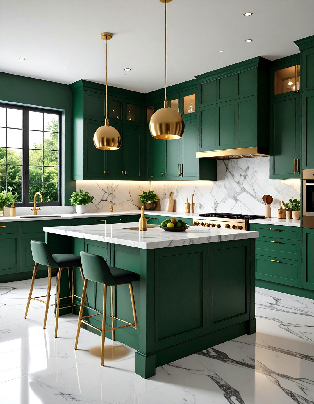 Forest Green Cabinets for Cozy Drama - 20 Green Kitchen Cabinet Ideas