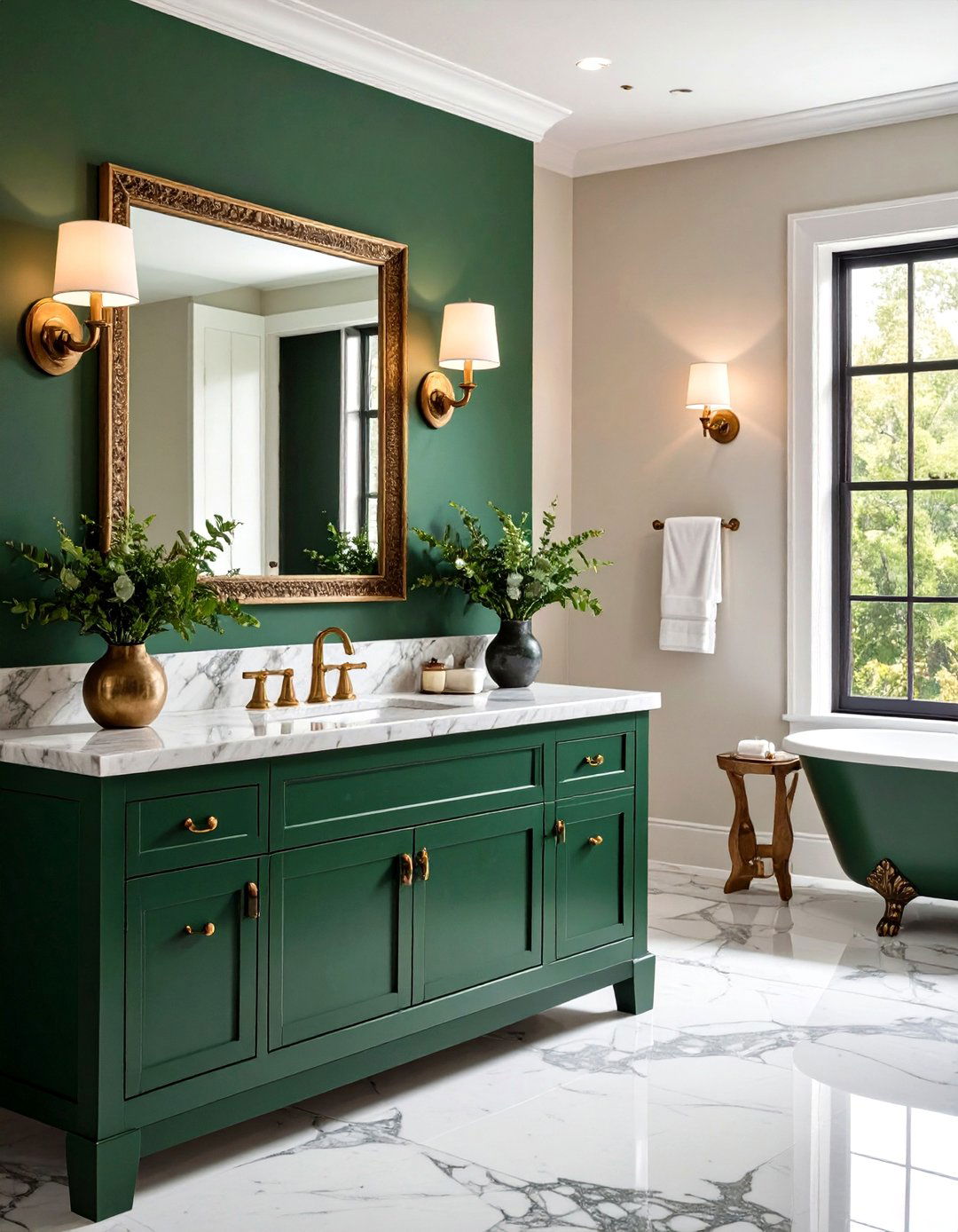 Forest Green Vanity Statements - 20 Forest Green Bathroom Ideas