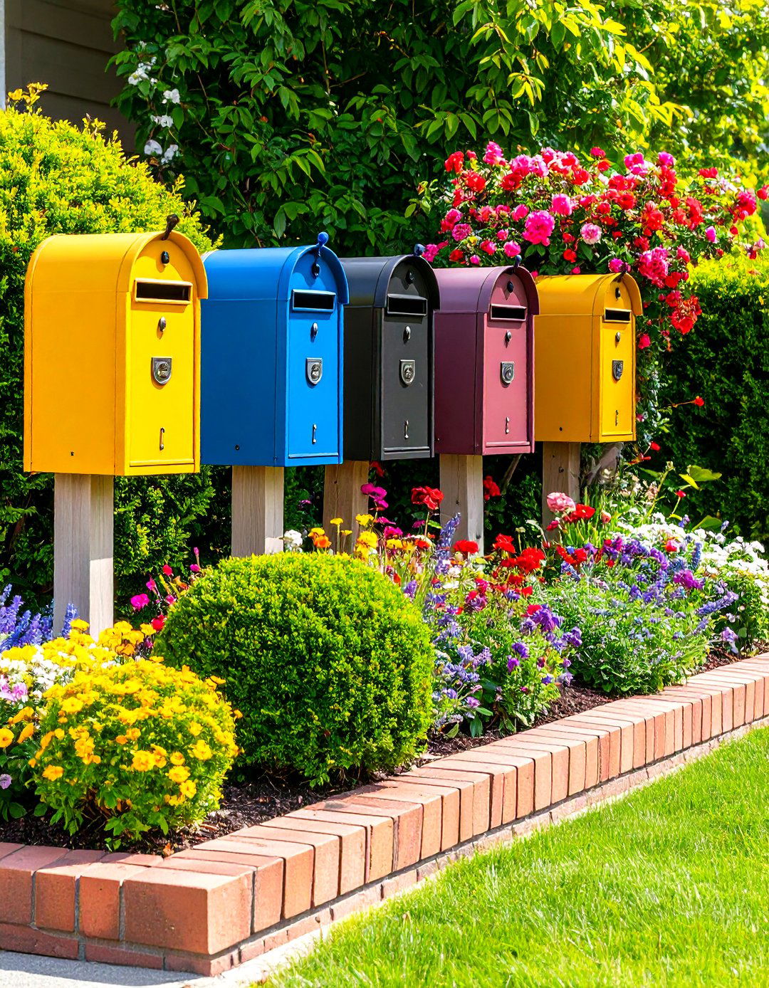 Formal Symmetrical Mailbox Landscaping - 20 Mailbox Landscaping Ideas