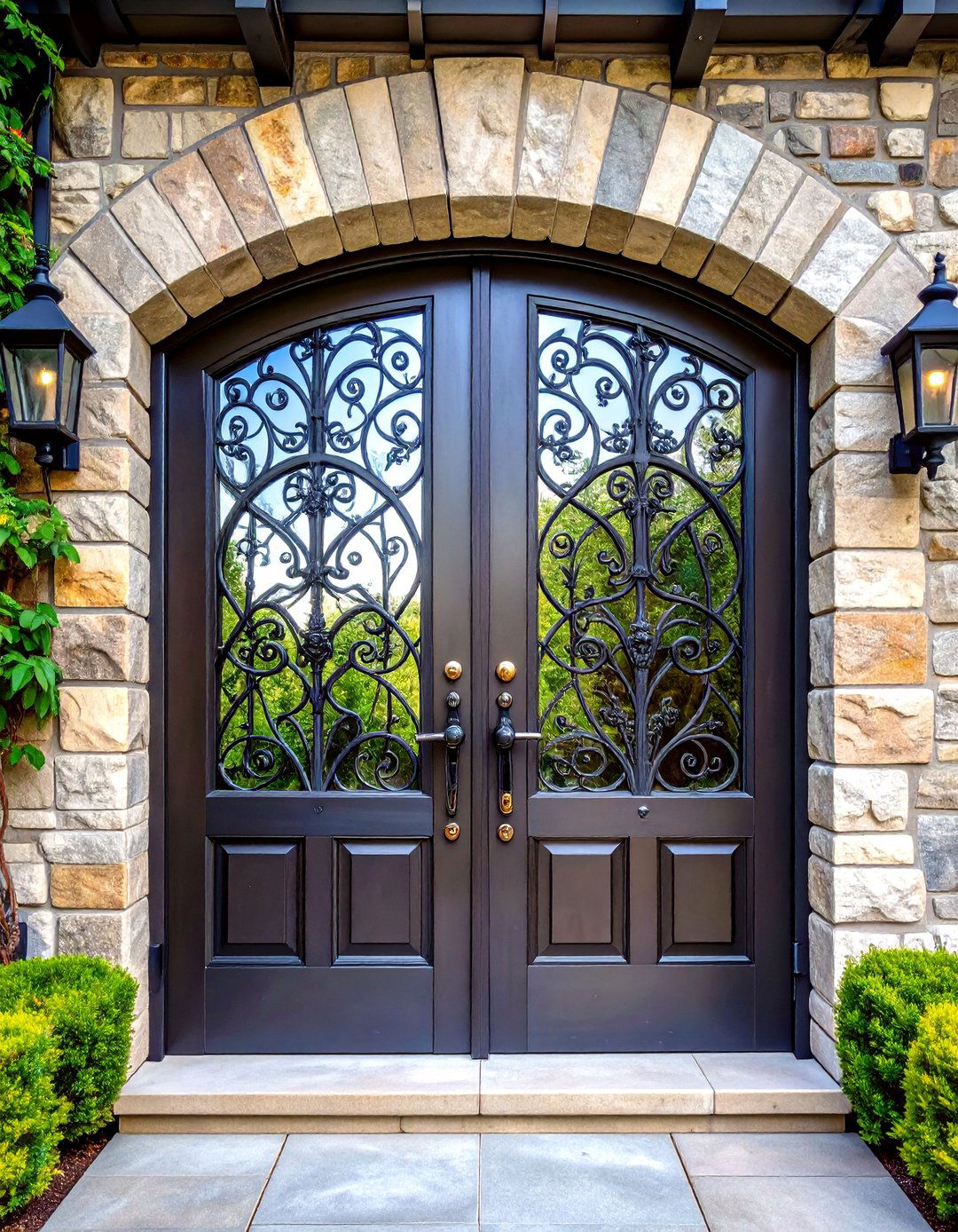 Fortress Grade Wrought Iron Double Front Door - 20 Double Front Door Ideas