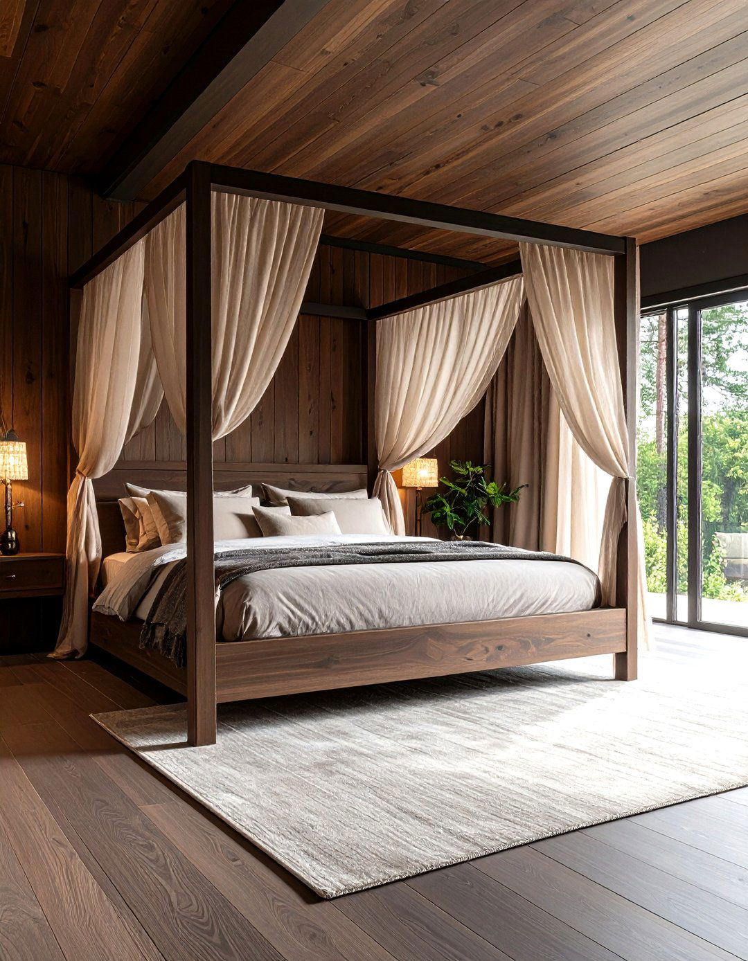 Four Poster Drama in a Dark Wood Bedroom - 20 Dark Wood Bedroom Ideas