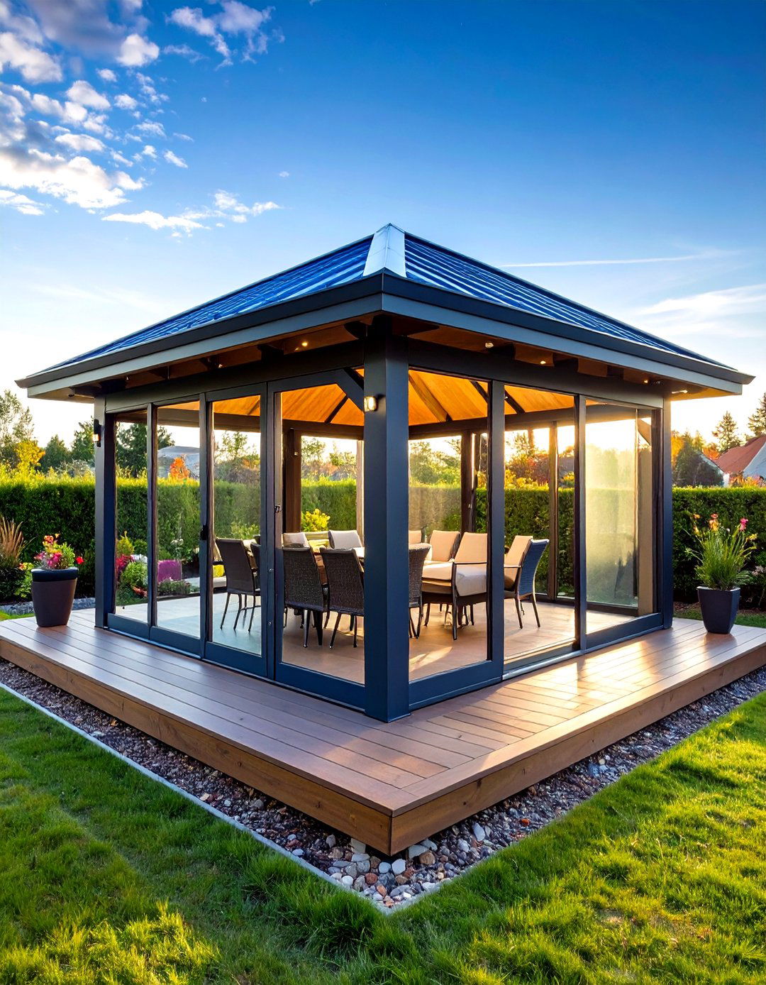 Four Season Gazebo with Insulated Panels - 20 Gazebo on Deck Ideas