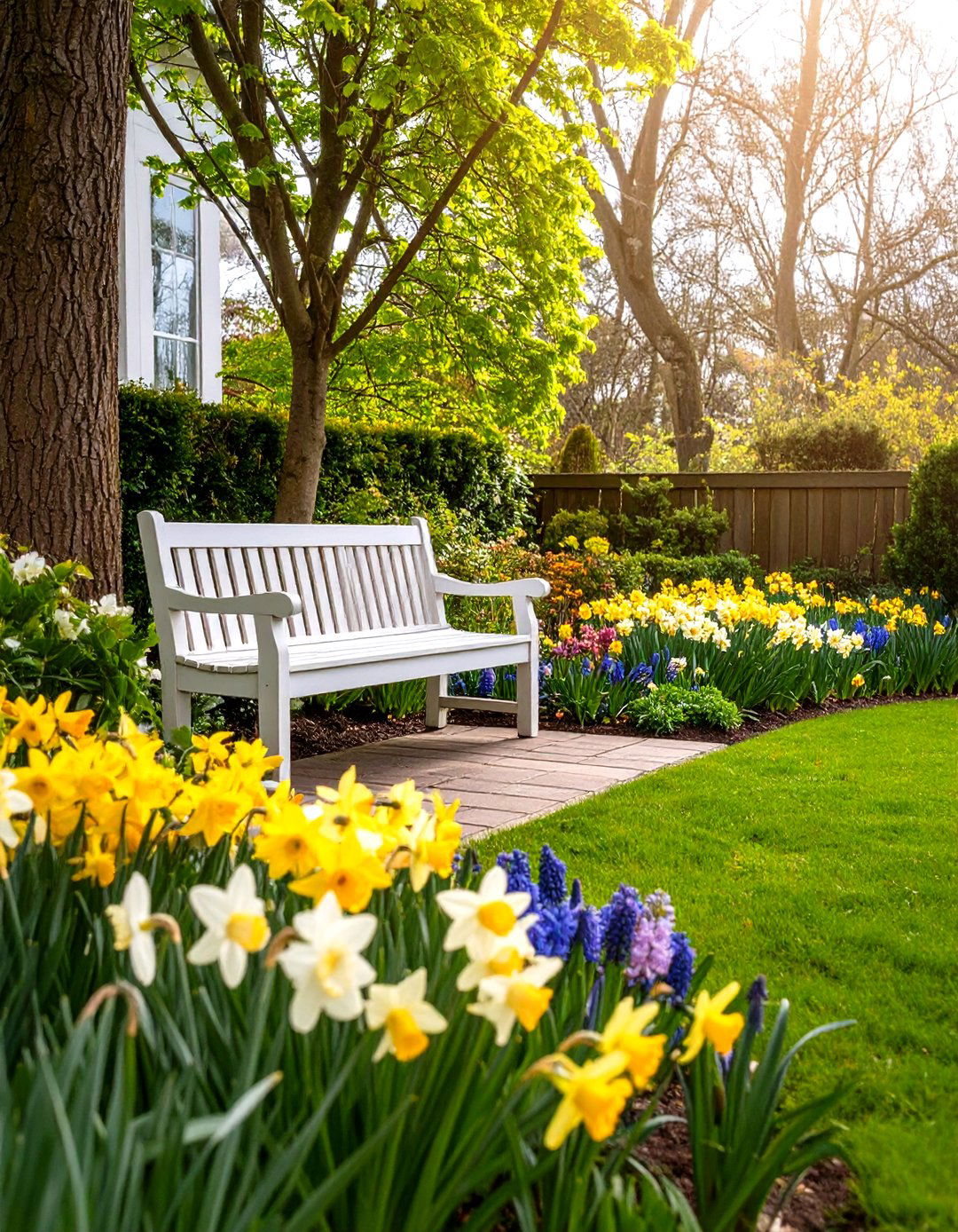 Fragrant Daffodil Nook for Evening Enjoyment - 20 Daffodil Garden Ideas