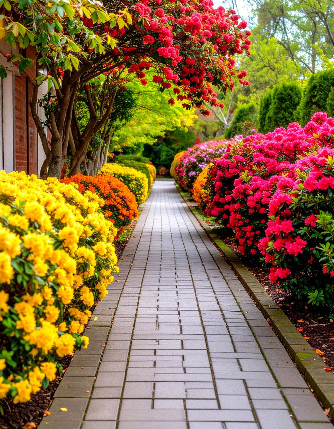 Fragrant Evergreen Shrubs Along the Walk - 20 Front Yard Evergreen Landscaping Ideas