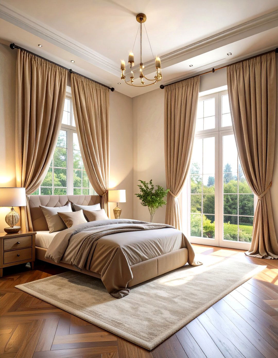 Frame Windows with Luxe Drapery - 20 Glam Bedroom Ideas