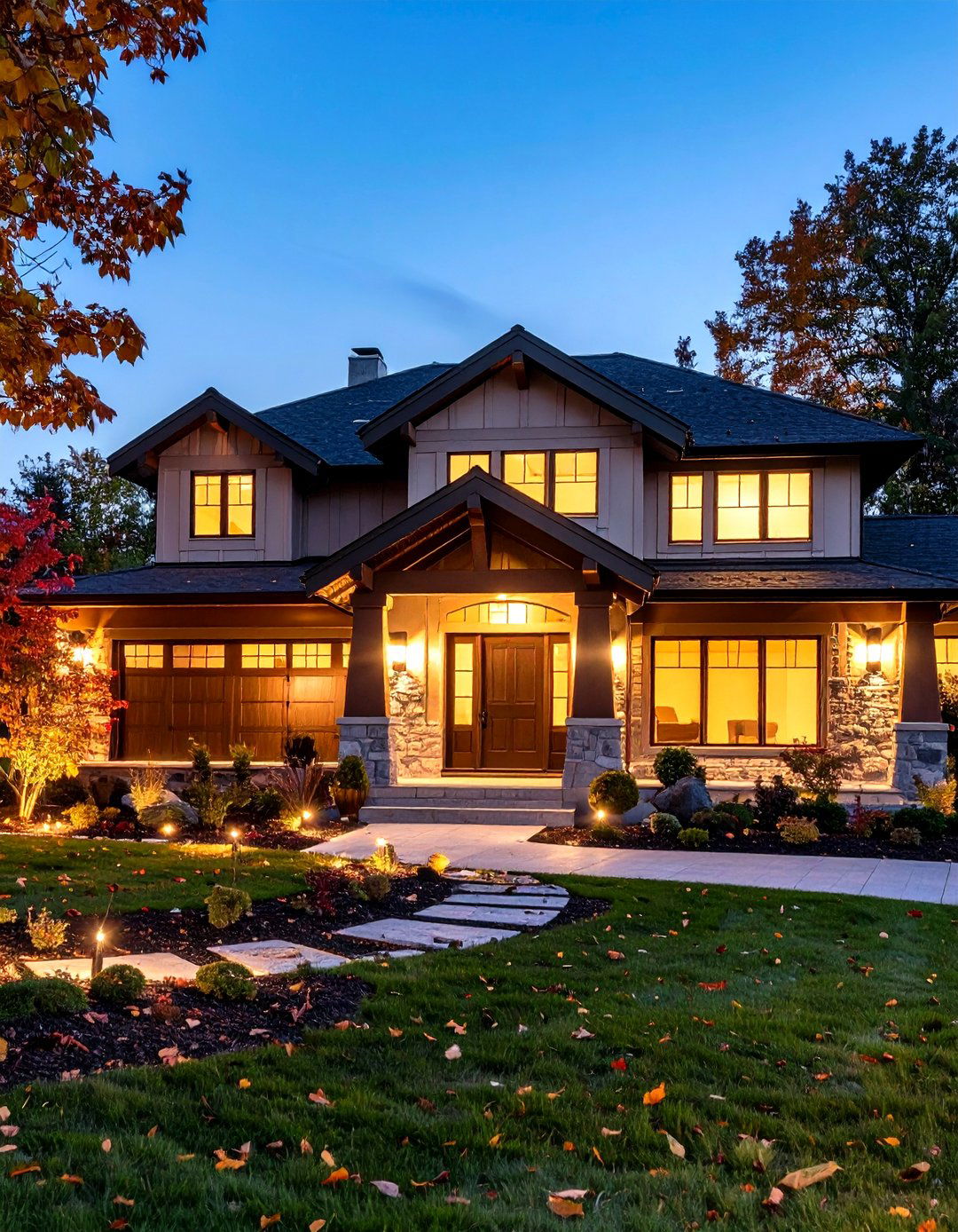 Frame the Entry With Accent Lighting - 20 Curb Appeal Inspiration for Ranch Homes