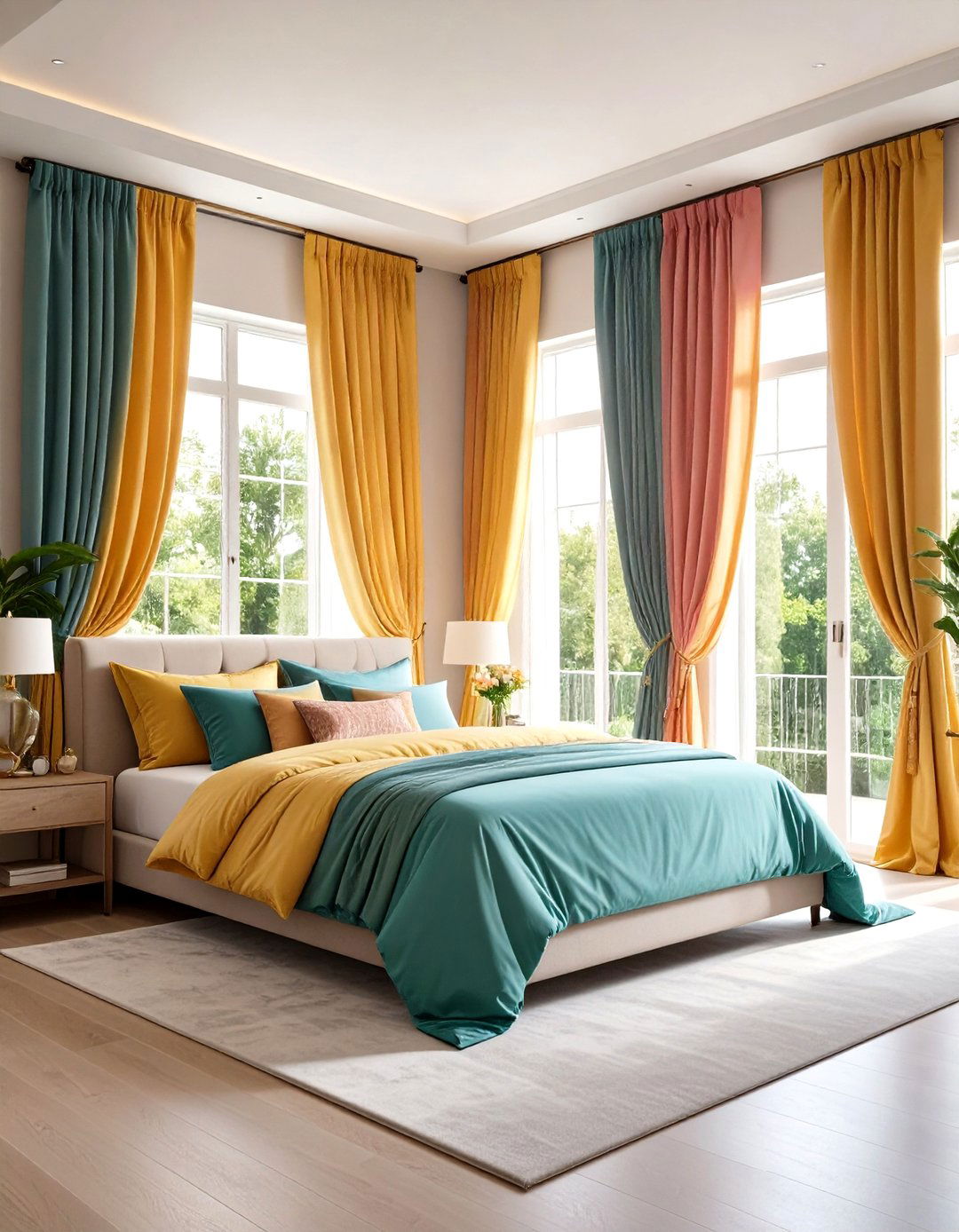 Frame the View with Statement Curtains - 20 Grandmillennial Style Bedroom Ideas