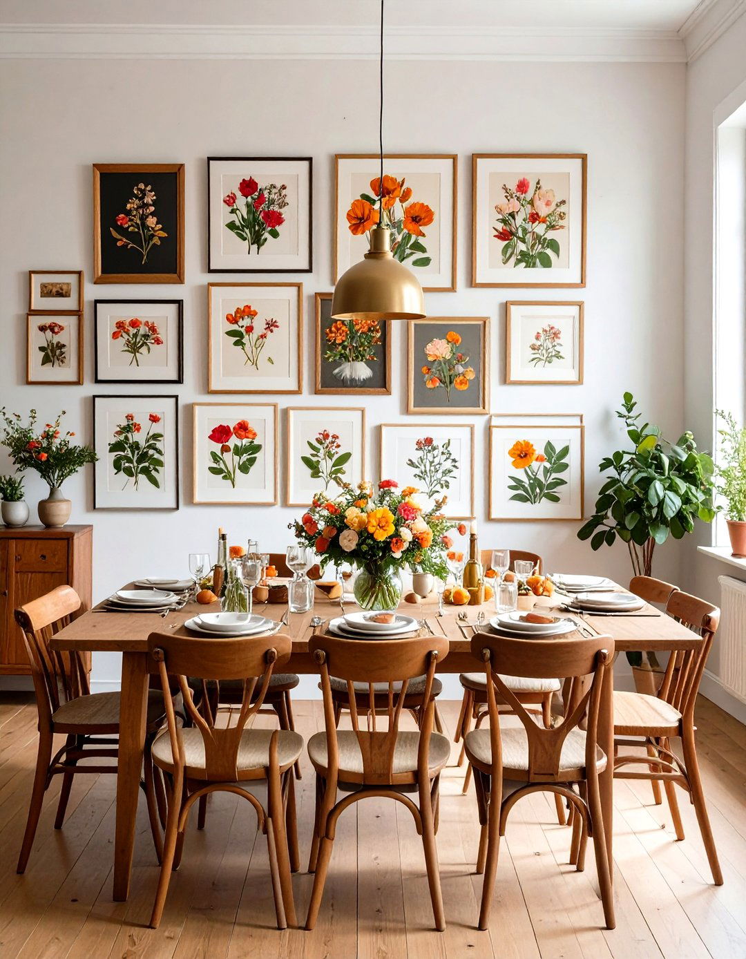Framed Botanical Print Collage - 20 Wall Collage Ideas