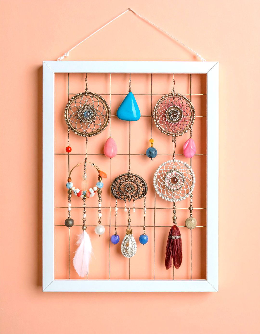 Framed Chicken Wire Earring Storage Display - 20 Earring Storage Ideas
