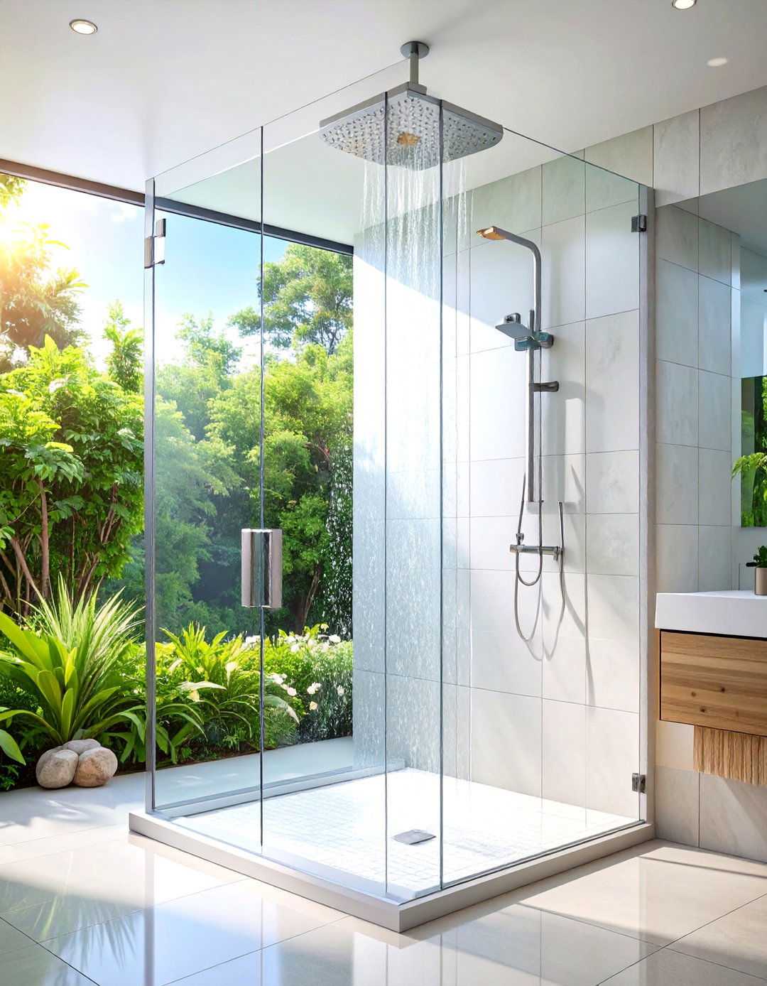 Frameless Glass Extension on a Knee Wall - 20 Half-wall Shower Ideas
