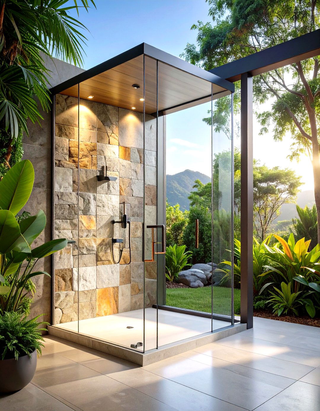 Frameless Glass Panel Surround - 20 Shower Surround Ideas