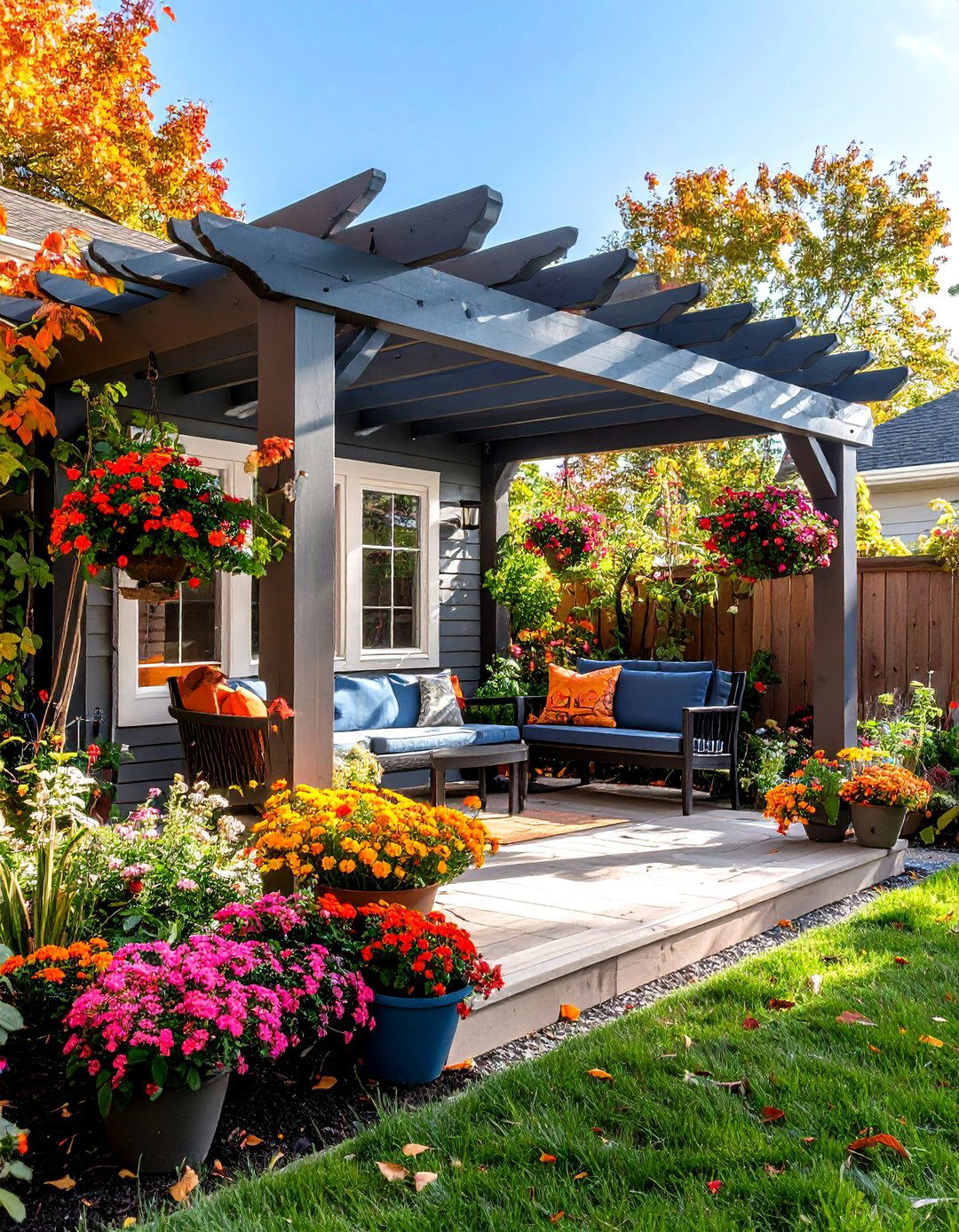 Freestanding Corner Pergola - 20 Small Patio Pergola Ideas