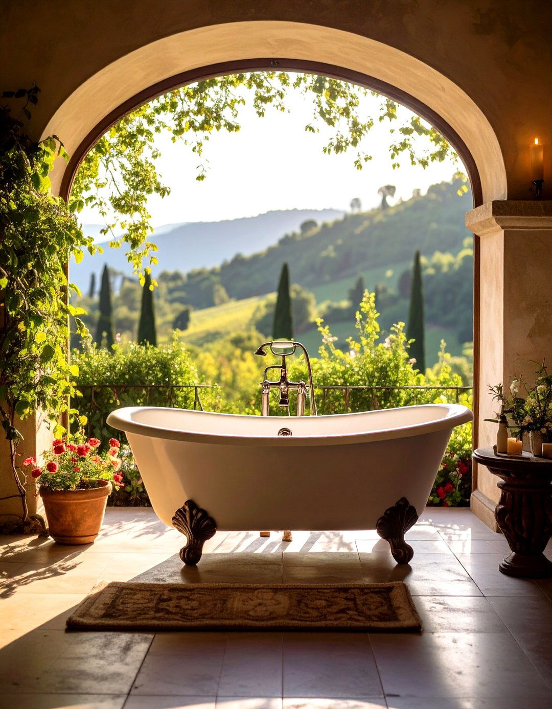 Freestanding Soaking Tub - 20 Tuscan Bathroom Ideas