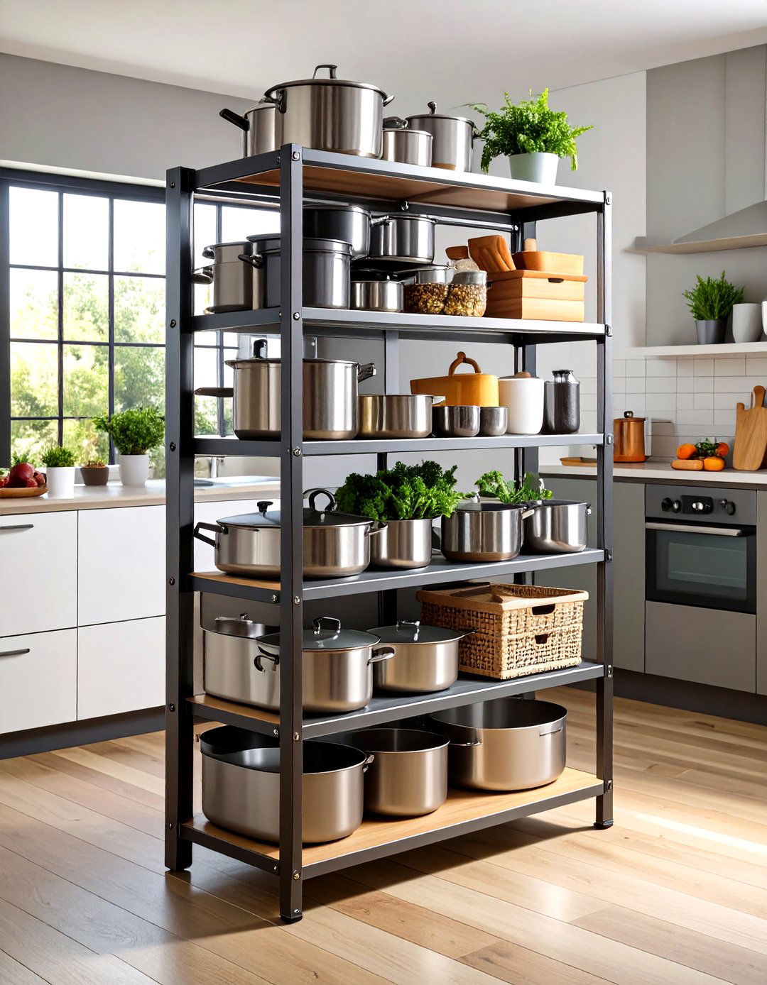 Freestanding Tower Pots and Pans Storage - 20 Pots and Pans Storage Ideas