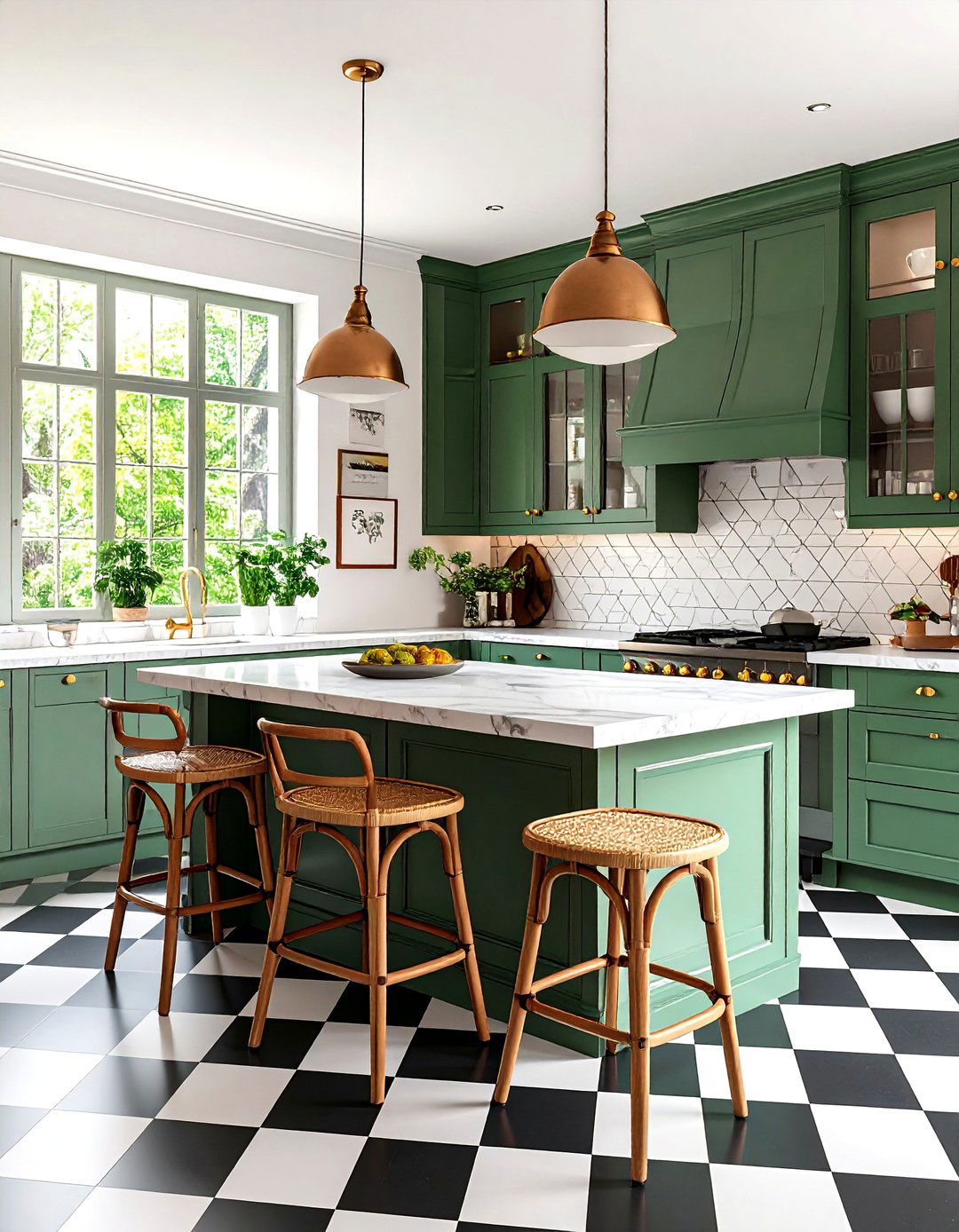 French Bistro Checkered Floors Kitchen - 20 Kitchens With Checkered Floors