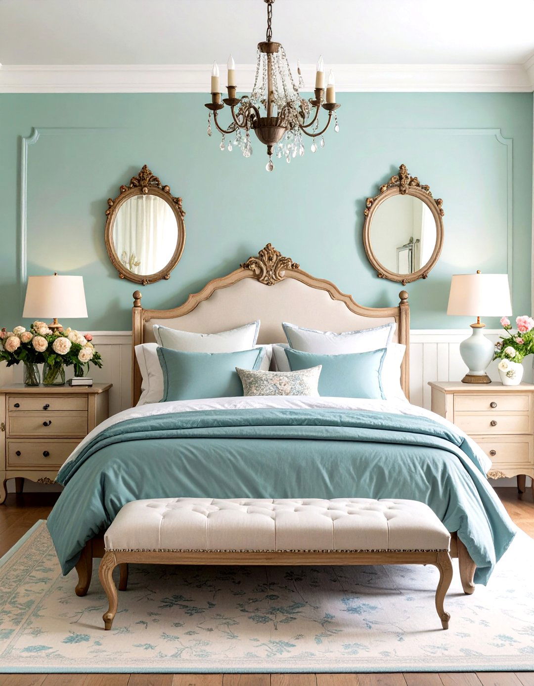 French Country Light Blue Bedroom Elegance - 20 Light Blue Bedroom Ideas