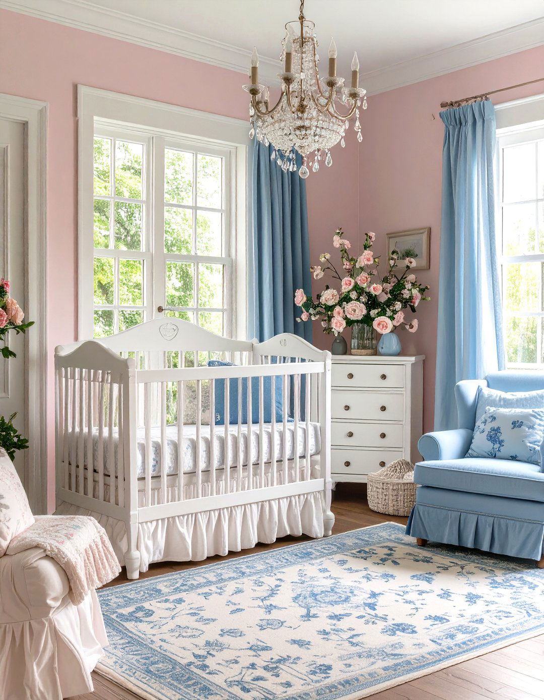 French Country Pink Nursery with Provincial Grace - 20 Pink Nursery Ideas