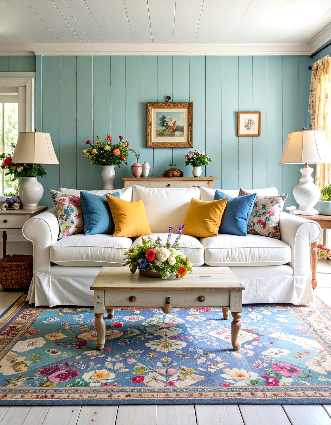 French Country White Couch Cottage - 20 White Couch Living Room Ideas