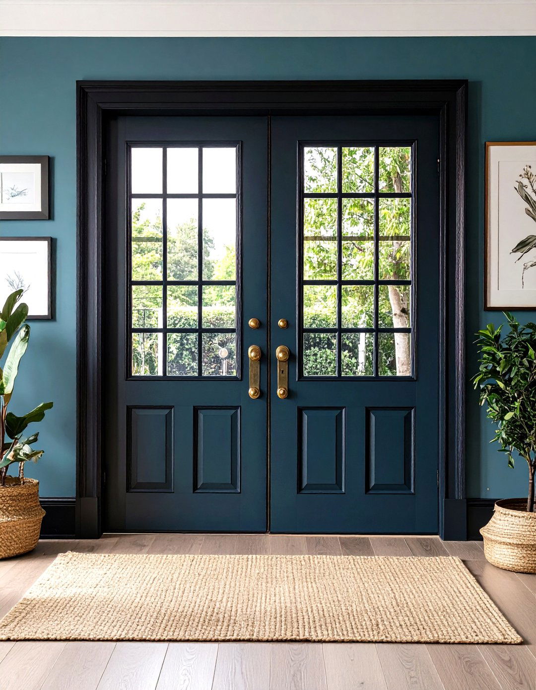 French Doors Showcasing Black Trim - 20 Black Trim Interiors