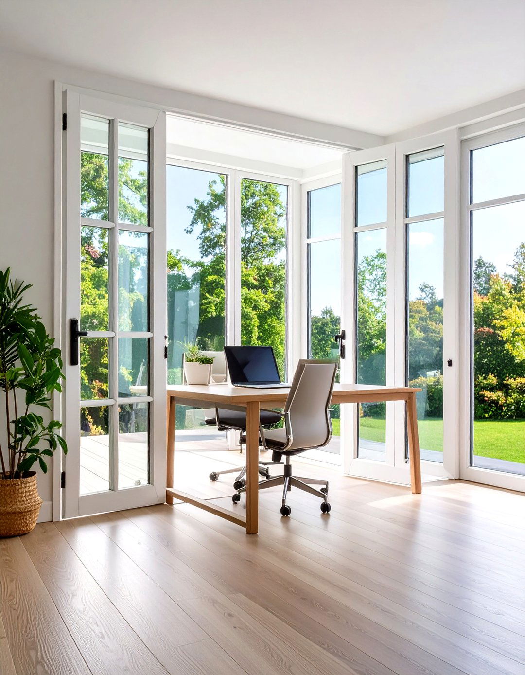 French Glass Home Office Door for Natural Light Flow - 20 Home Office Door Ideas