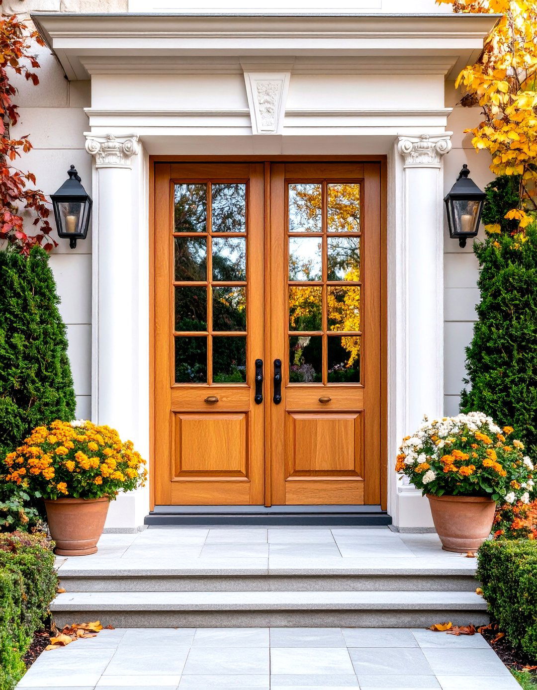 French Mullion Double Front Door - 20 Double Front Door Ideas