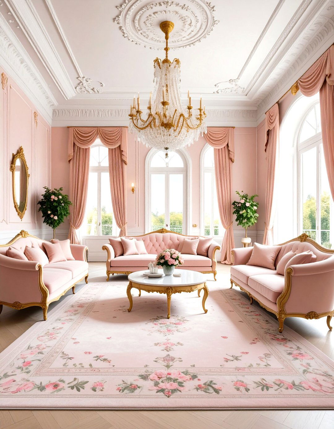French Rococo Royal Living Room with Pastel Sophistication - 20 Royal Living Room Design Ideas