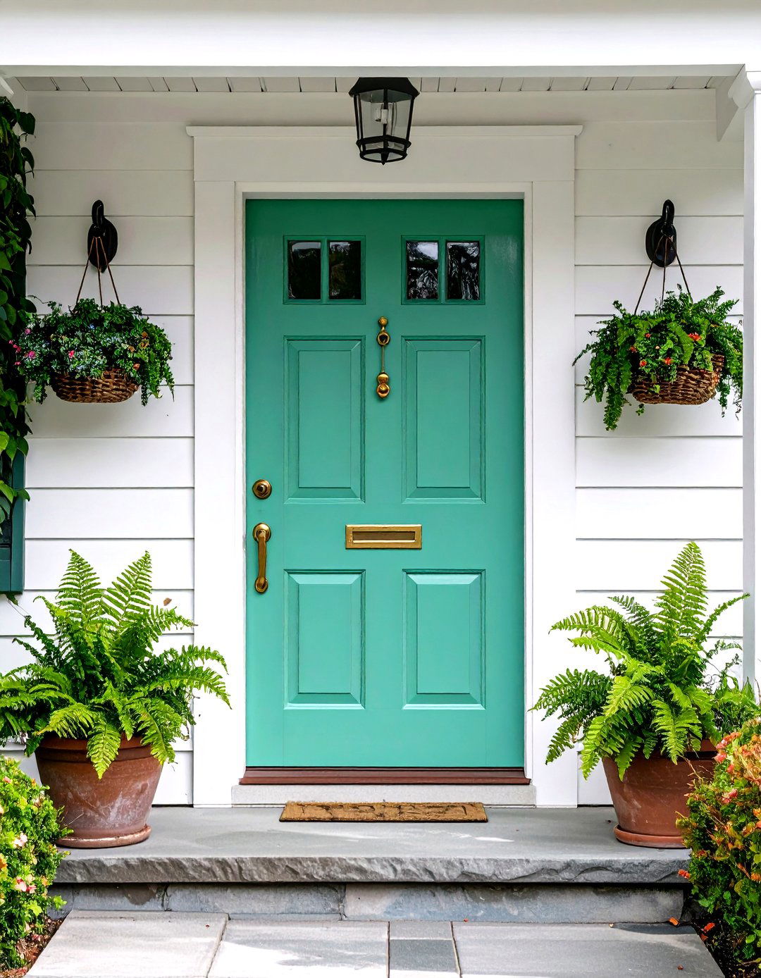 Fresh Mint Front Door that Feels Inviting - 20 Front Door Color Ideas