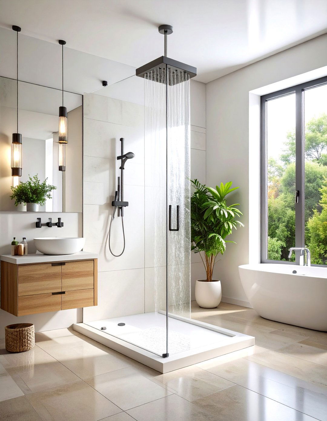Frosted Glass Cap for Enhanced Privacy - 20 Half-wall Shower Ideas
