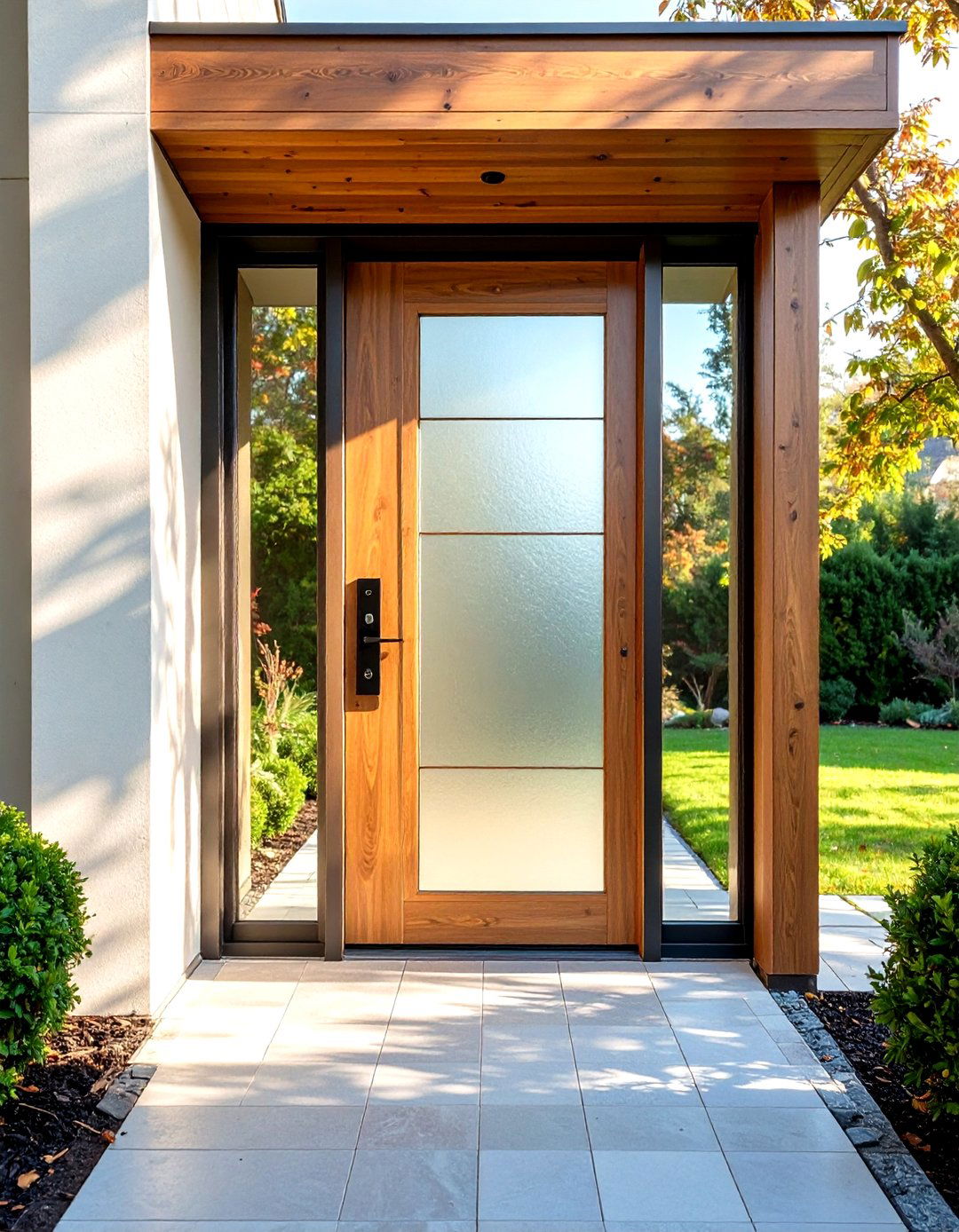 Frosted Glass Front Doors Offer Light without the Look Inside - 20 Glass Front Doors Ideas