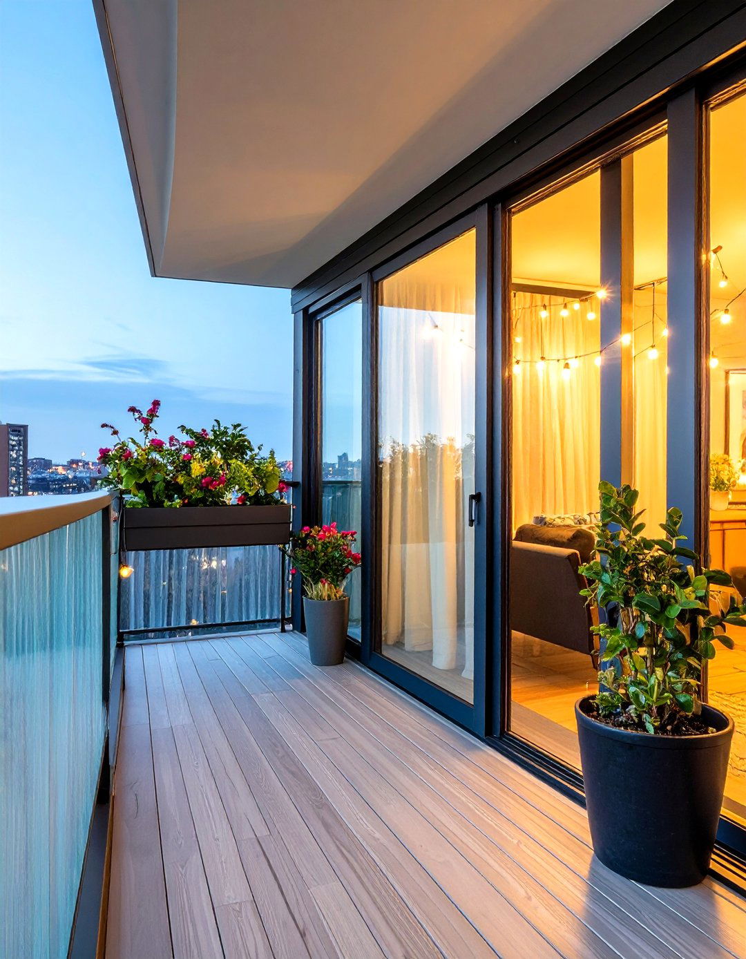 Frosted Glass Panels to Guard Urban Privacy - 20 Glass Balcony Design Ideas